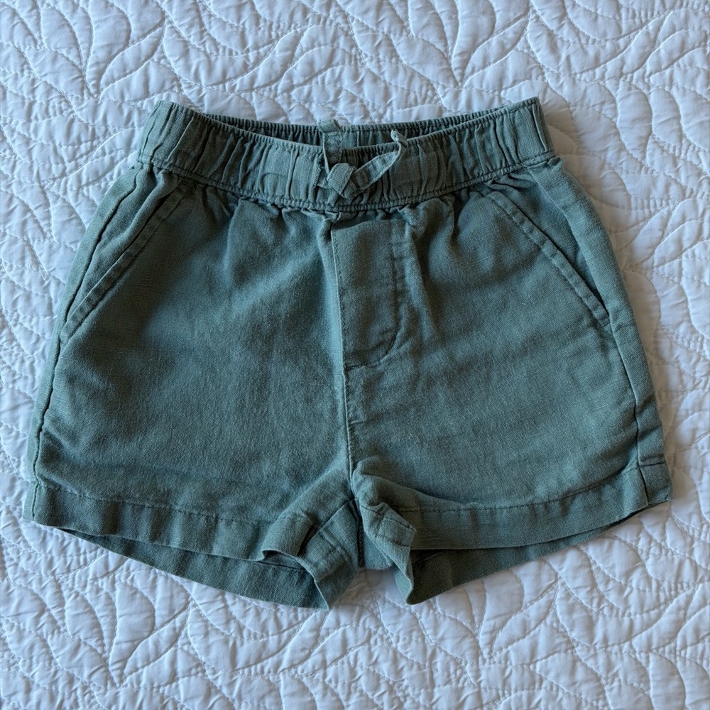 Janie and Jack Lightweight Drawstring Shorts — Sage